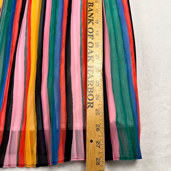 Who What Wear Womens Rainbow Pleated Midi Skirt Sz XS Artzy Flowy - Picture 7 of 9